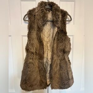 Banana Republic Faux Fur Vest in Rich Brown